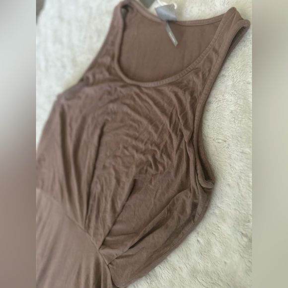 NWT- BOBI Side Ruched Tank Dress / Hazelnut - Picture 6 of 10